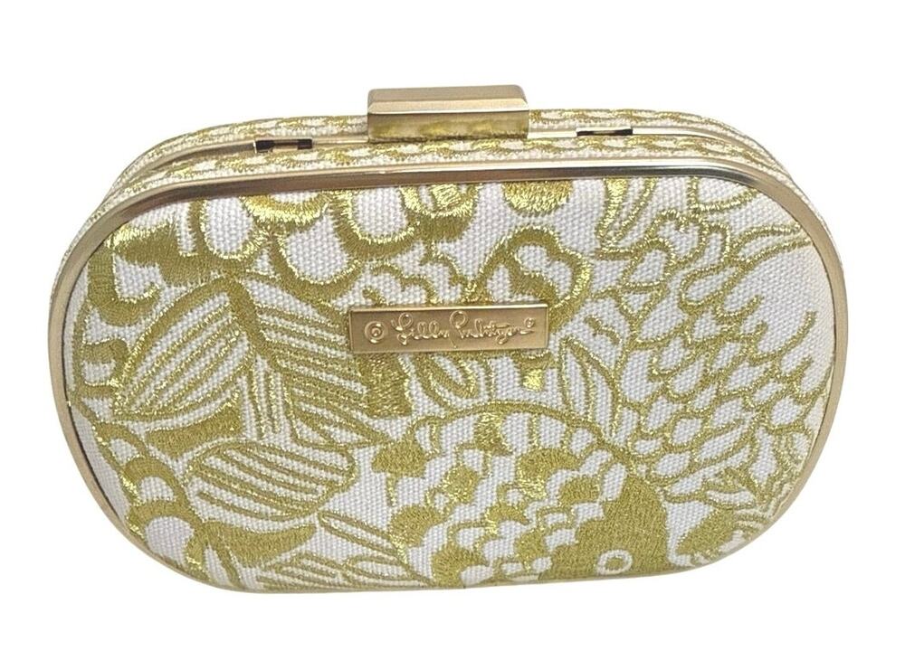 Lilly Pulitzer for Target Clutch Fish Clamshell Vintage Crossbody Bag Green Gold
